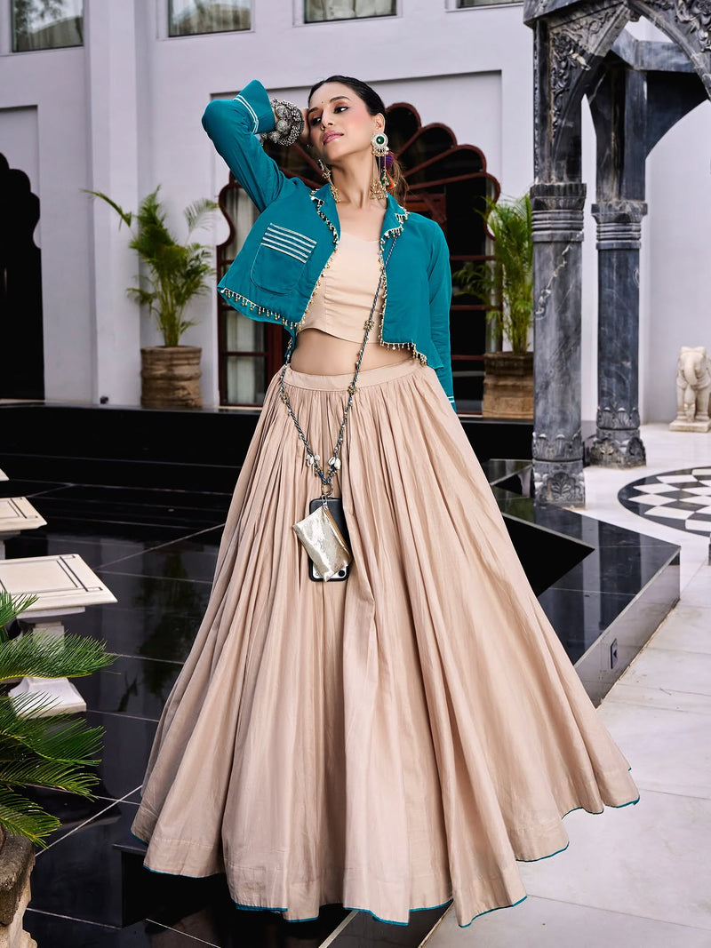 Inaya Burnt Orange Navratri Lehenga