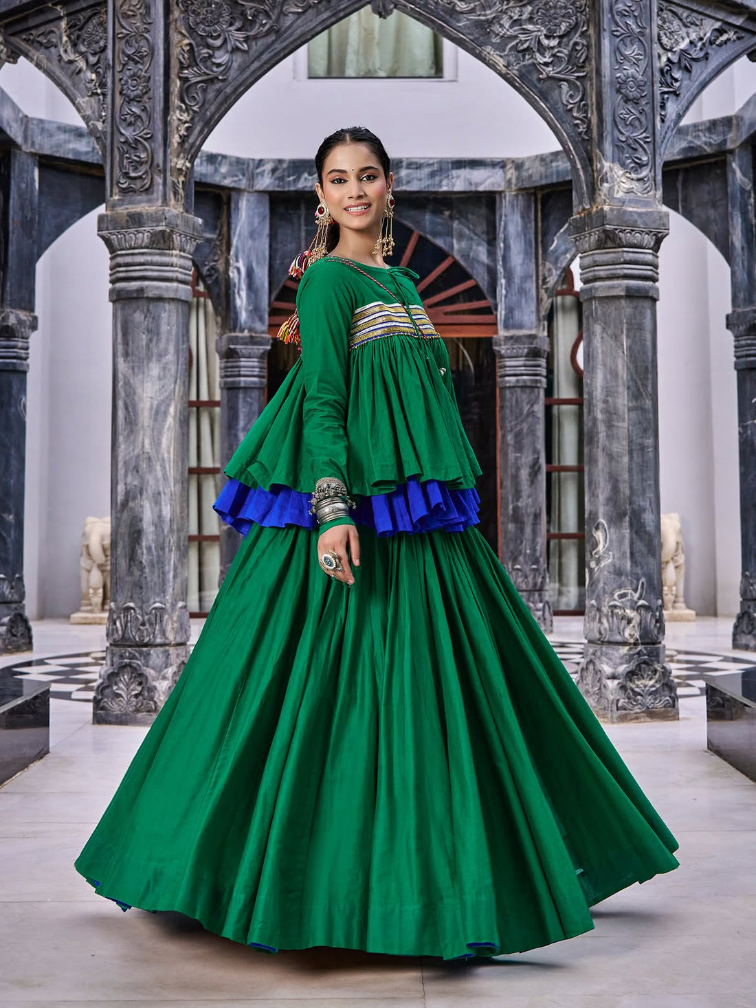 Inaya Burnt Orange Navratri Lehenga