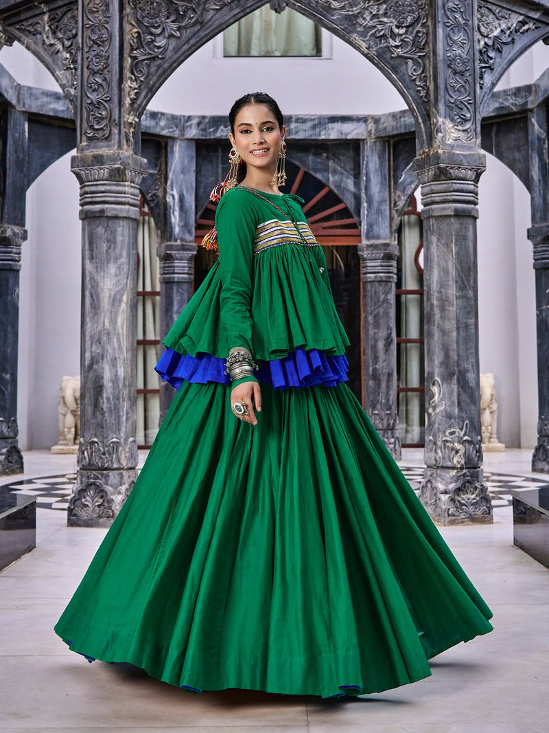 Inaya Burnt Orange Navratri Lehenga