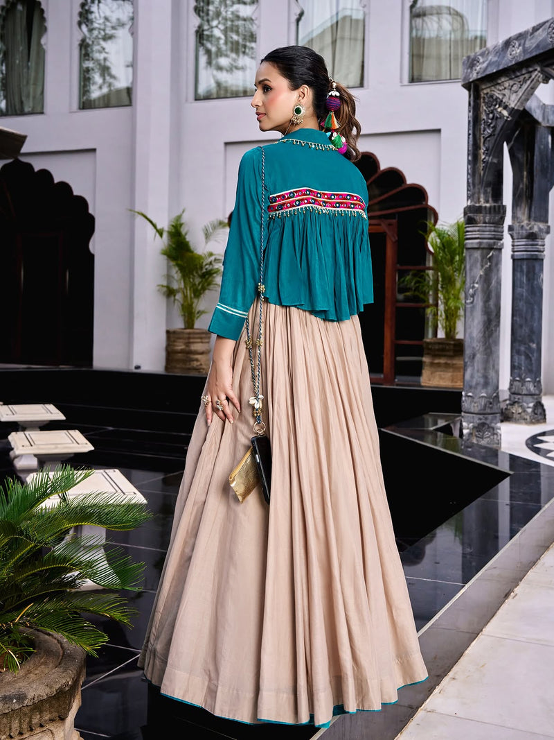 Inaya Burnt Orange Navratri Lehenga