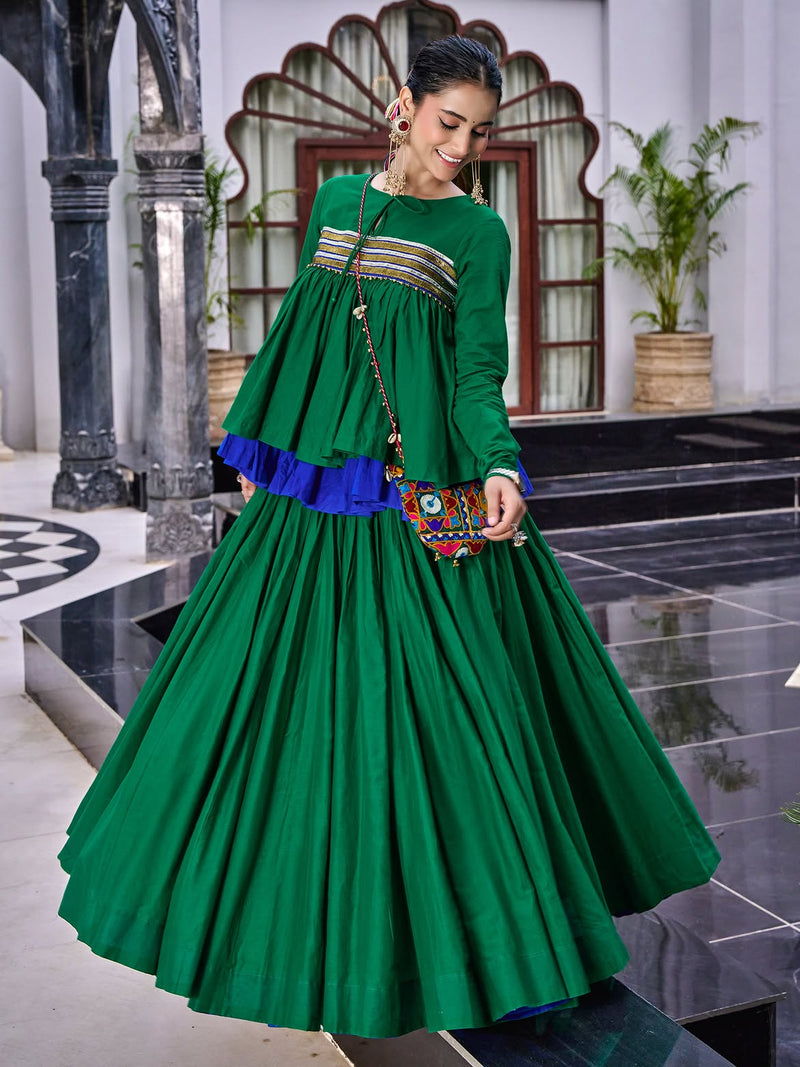 Inaya Burnt Orange Navratri Lehenga