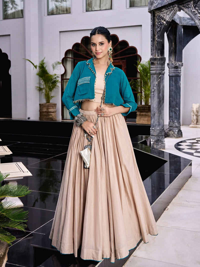 Inaya Burnt Orange Navratri Lehenga