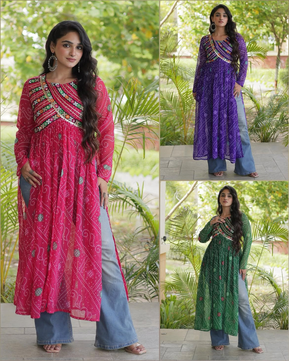 Ruhani Bandhani Patch Kurti