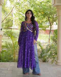 Ruhani Bandhani Patch Kurti