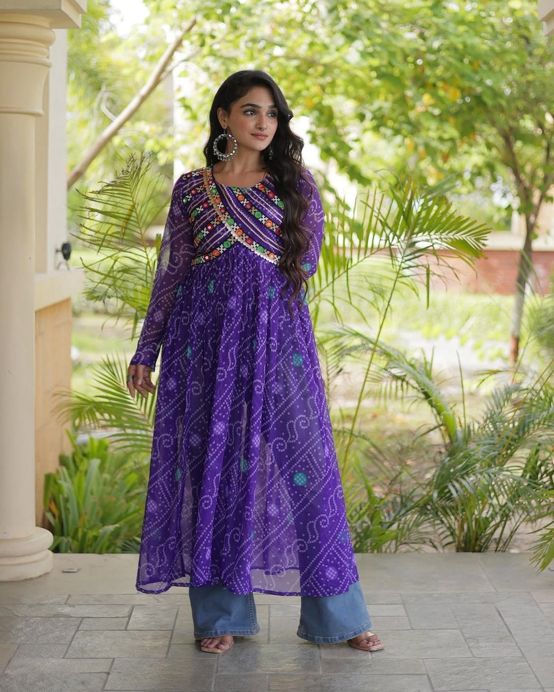 Ruhani Bandhani Patch Kurti