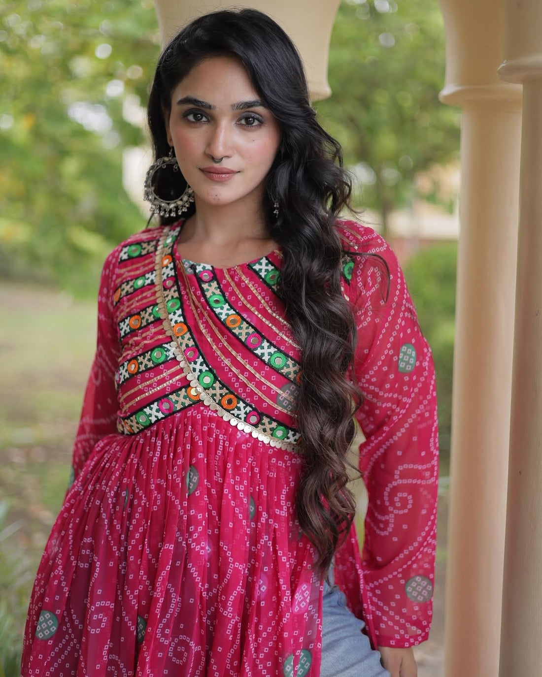 Ruhani Bandhani Patch Kurti