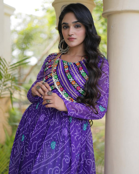 Ruhani Bandhani Patch Kurti