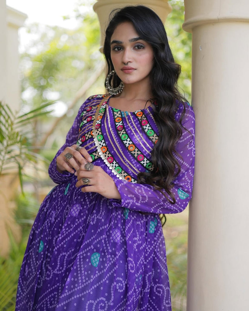 Ruhani Bandhani Patch Kurti
