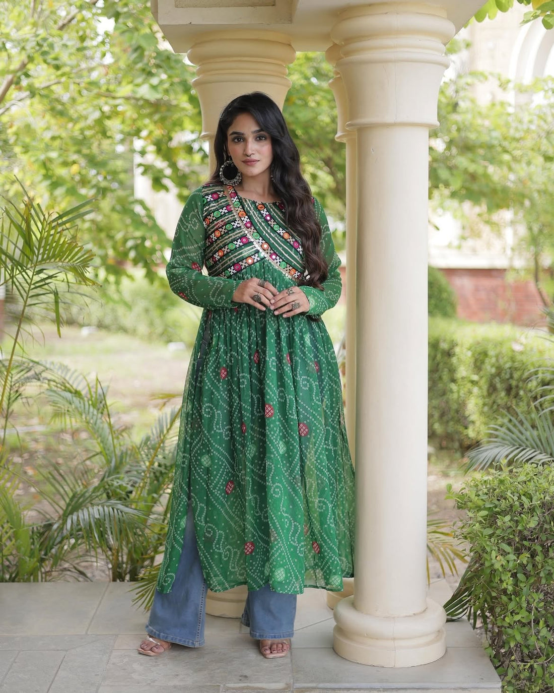 Ruhani Bandhani Patch Kurti