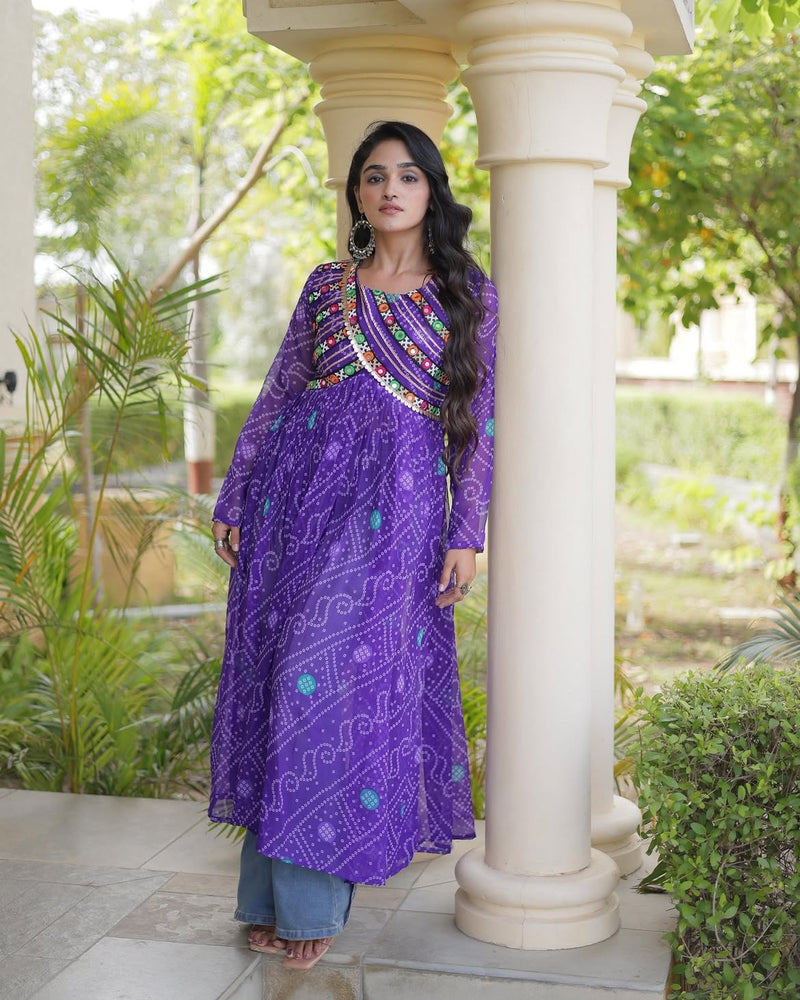 Ruhani Bandhani Patch Kurti