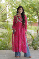 Ruhani Bandhani Patch Kurti