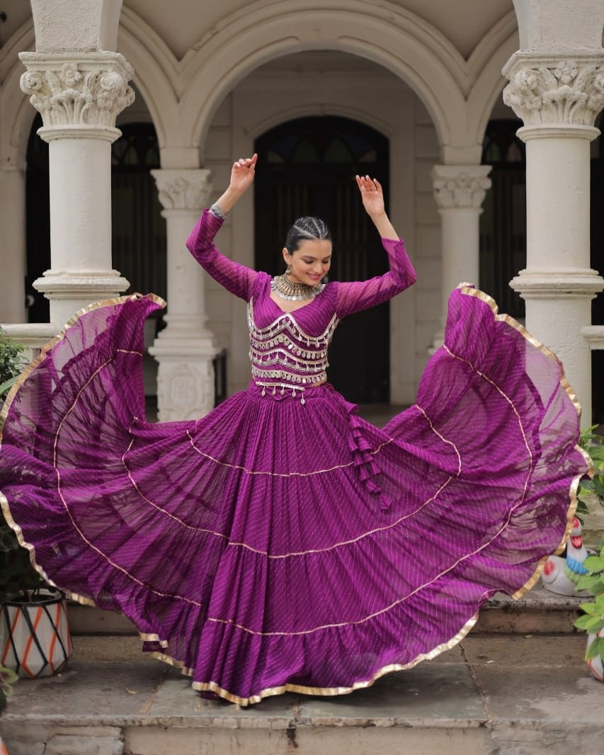 Royal & Pleated Navratri Lehenga Set