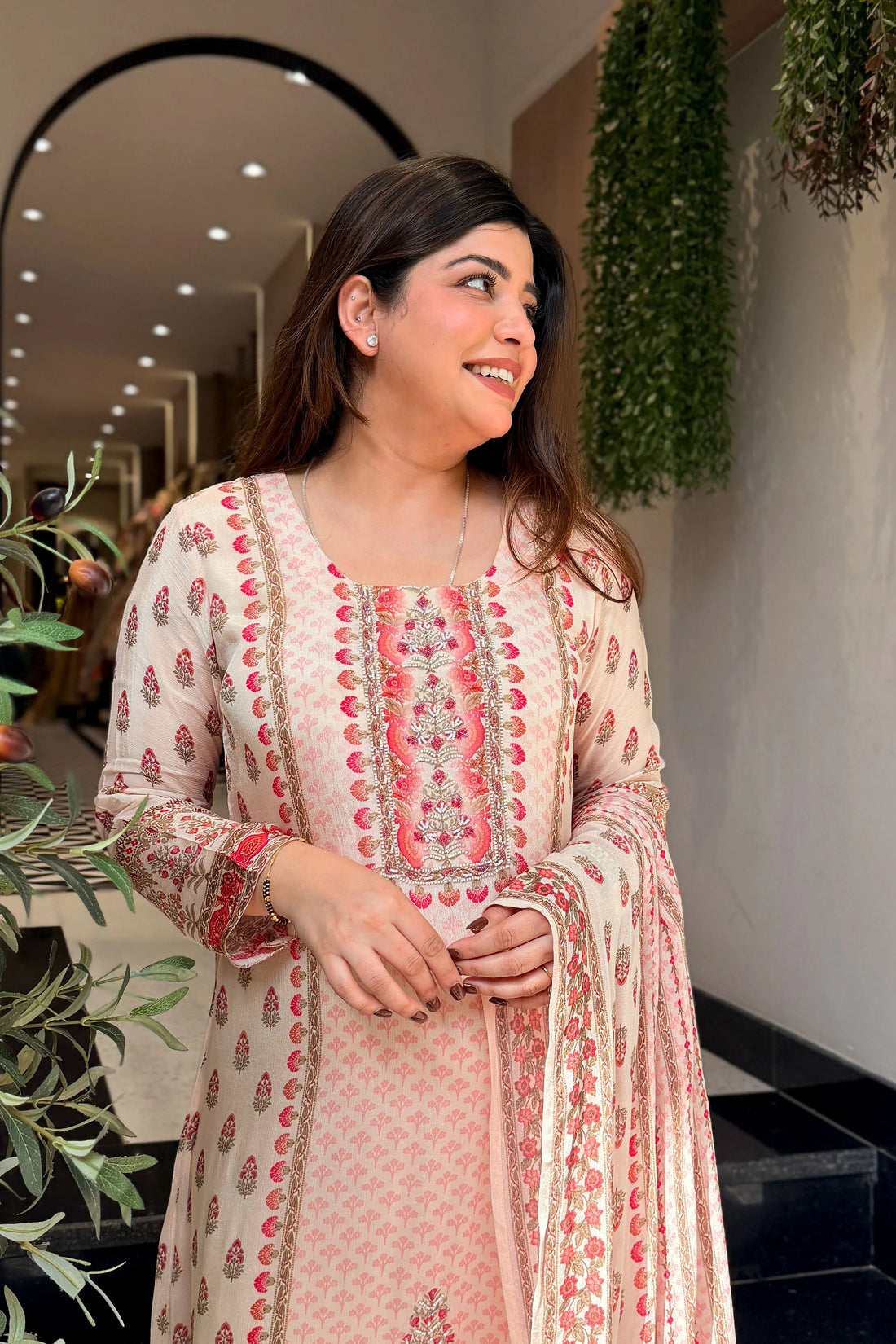 Blush Bloom Printed Georgette Suit Set