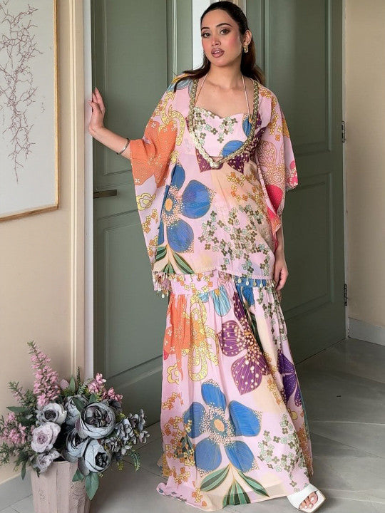 Gulrang Bahar Floral Sharara Set