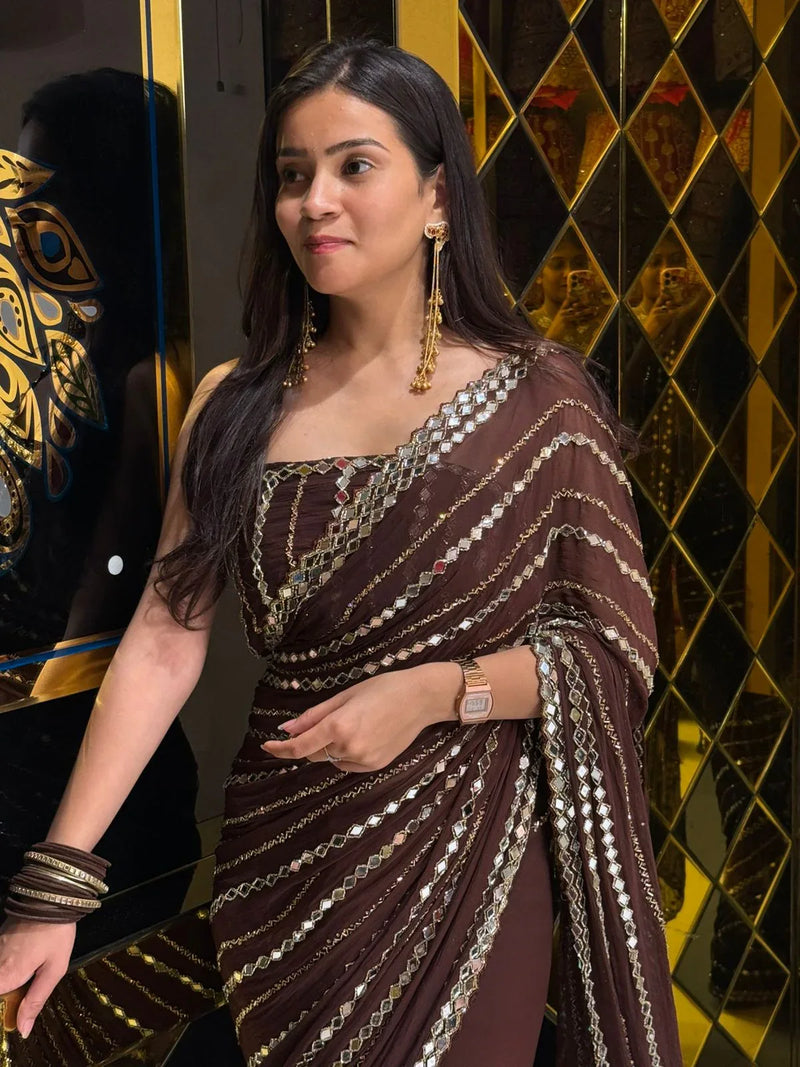 Premium Handwork Pure Chiffon Saree
