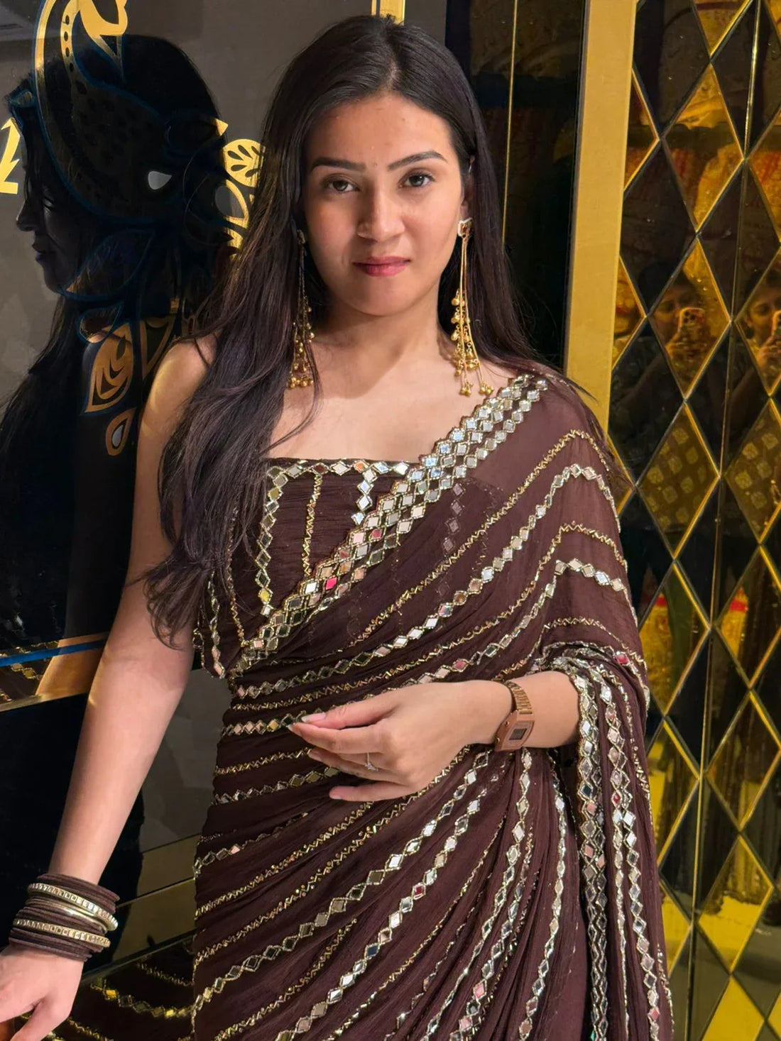 Premium Handwork Pure Chiffon Saree