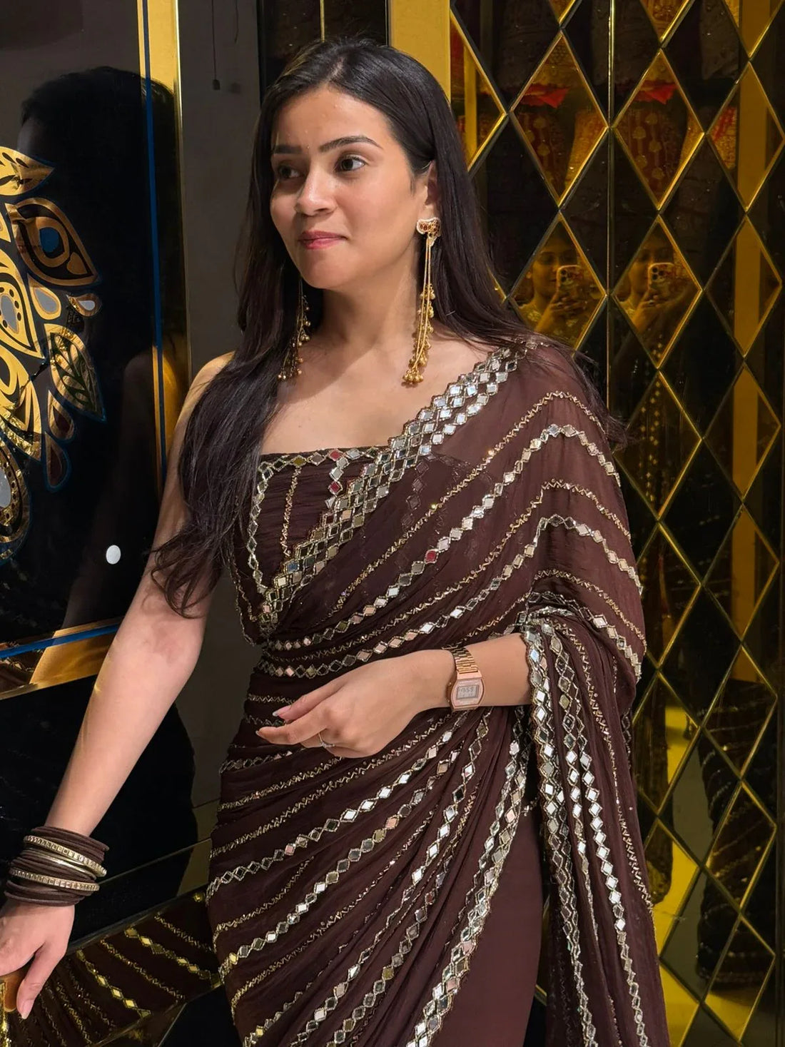 Premium Handwork Pure Chiffon Saree