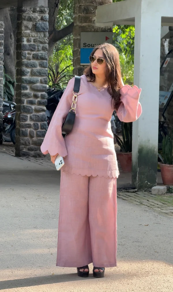 Inaya Dusty Pink Linen Co-ord Set