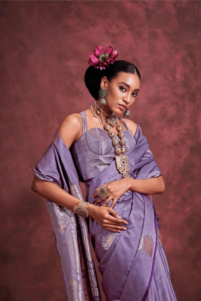 Purple Banaras Grandeur Saree