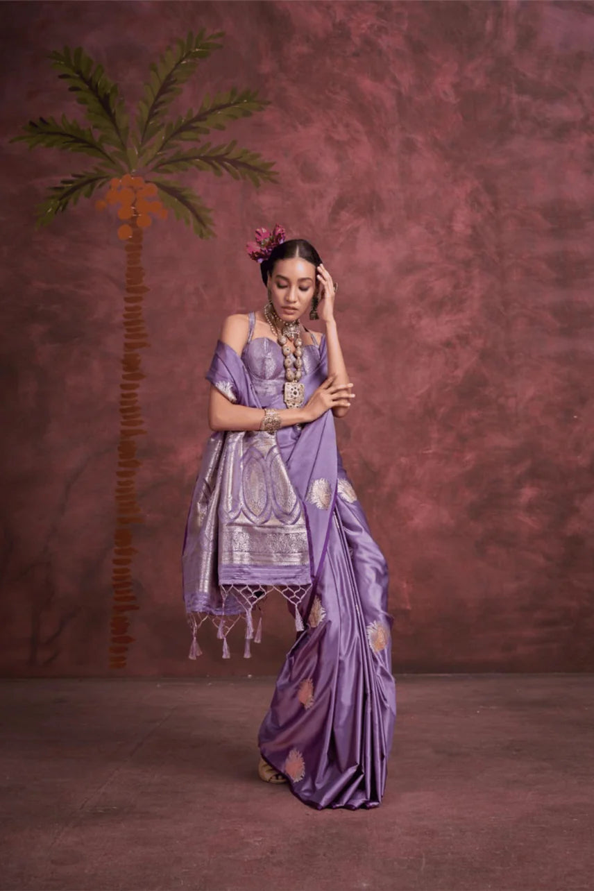 Purple silk saree
