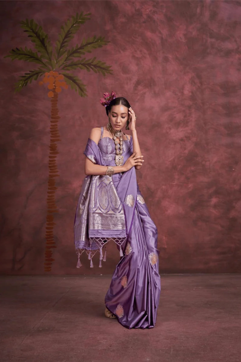 Purple silk saree
