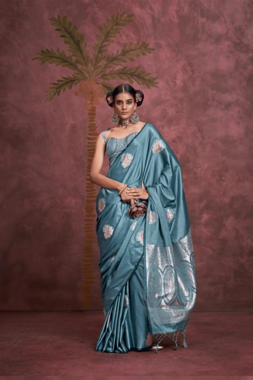 Blue Banaras Grandeur Saree