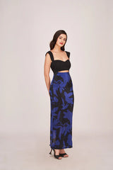 Purple and Black Ankle Length Dress
