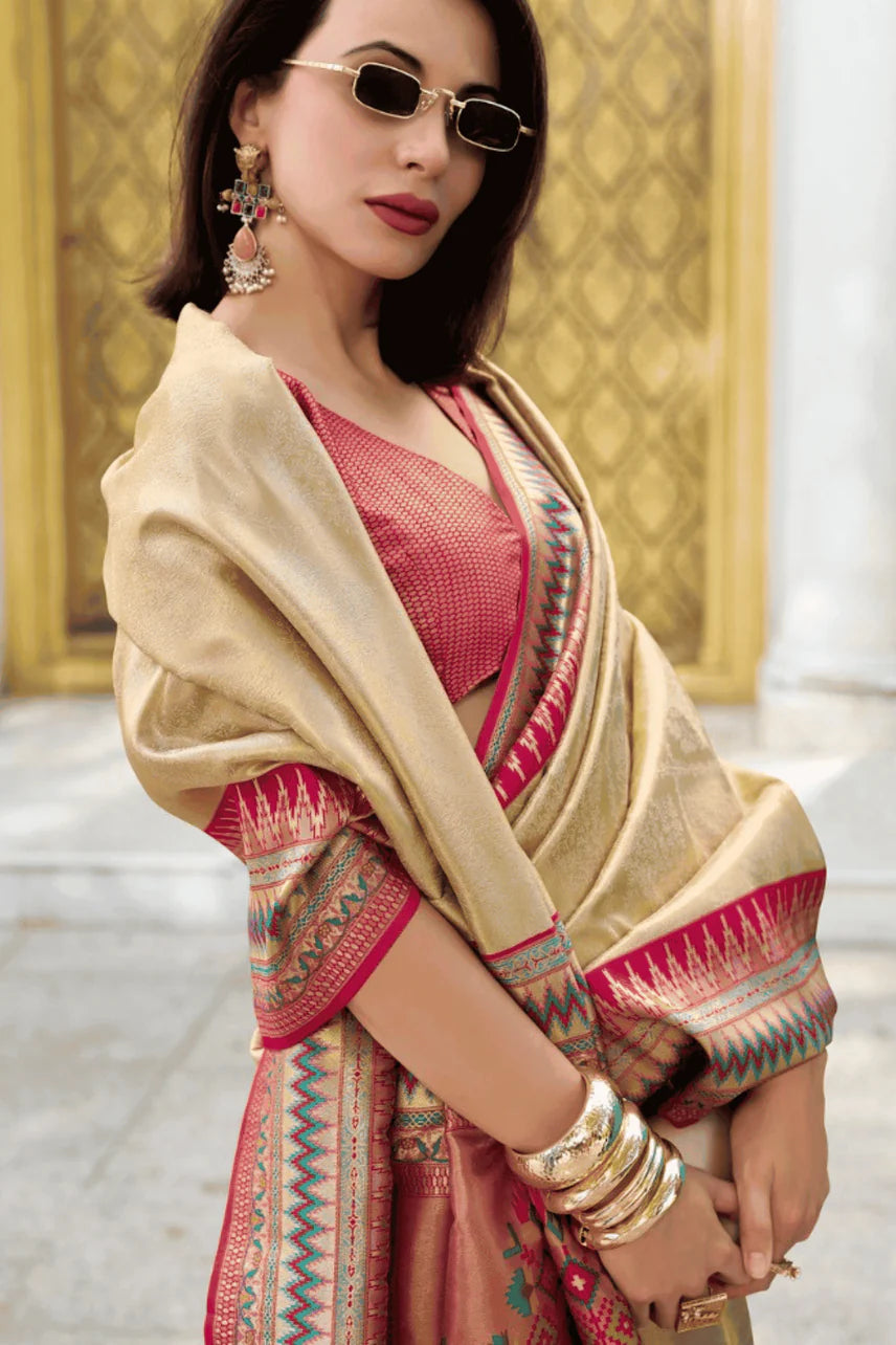 Stitched pleated saree