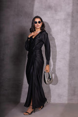 Black Eclipse Knotted Skirt with top Co-ord set