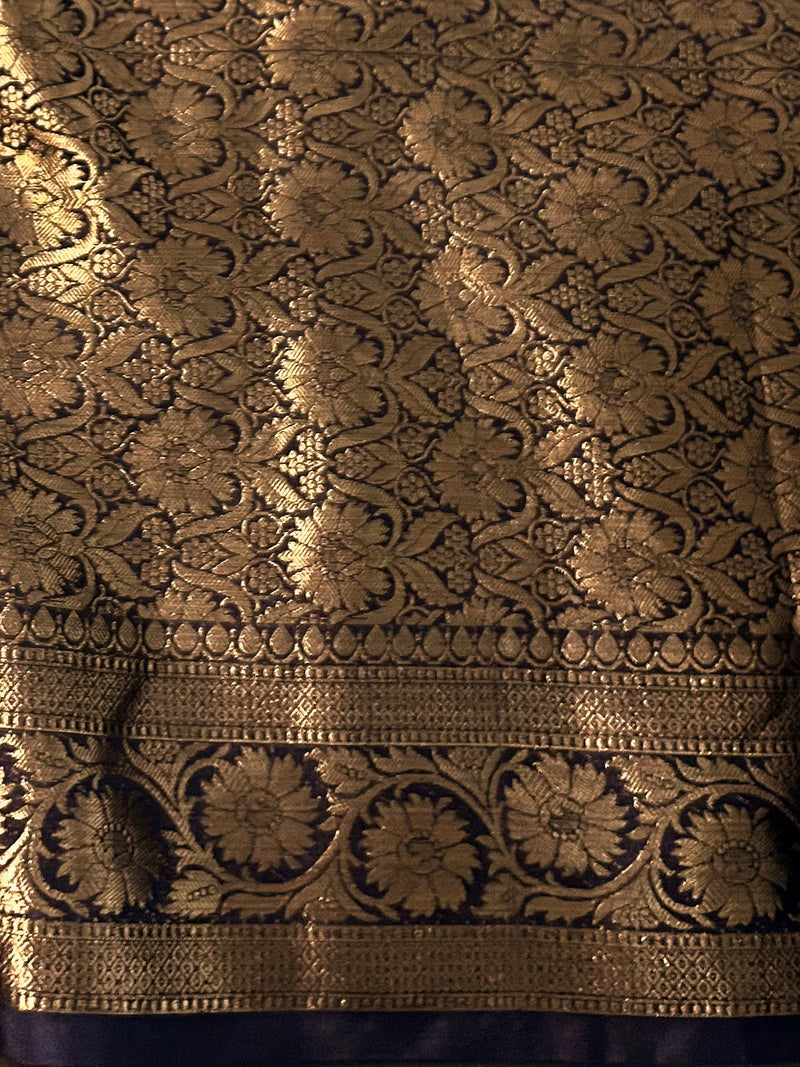 White Black Semi Silk Saree Zari Border