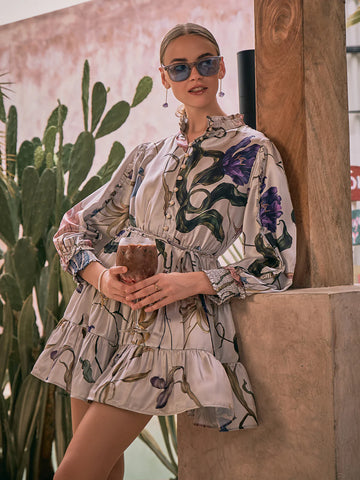 Queen B Short Floral Print Dress