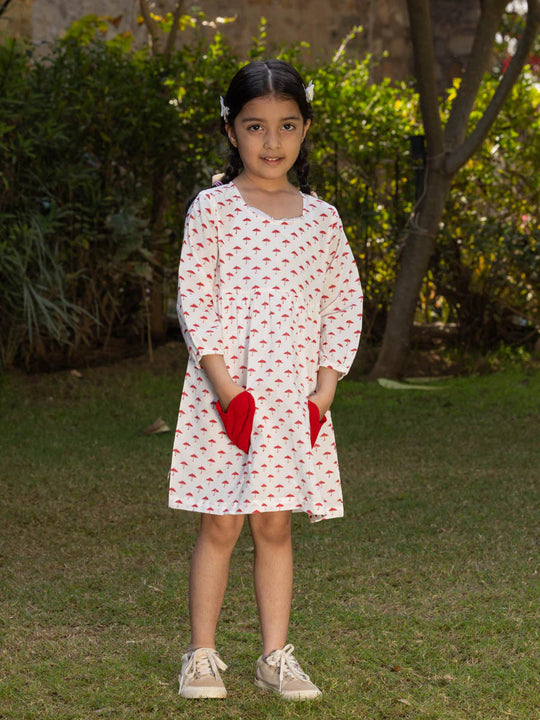 Hand block printed dress