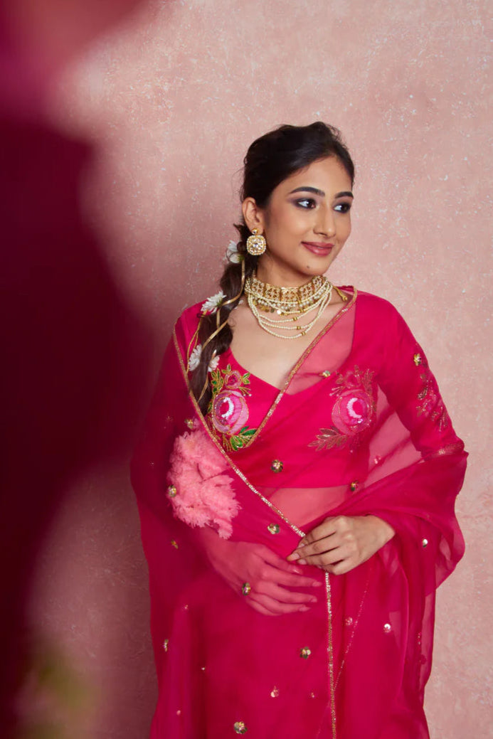 pure organza saree
