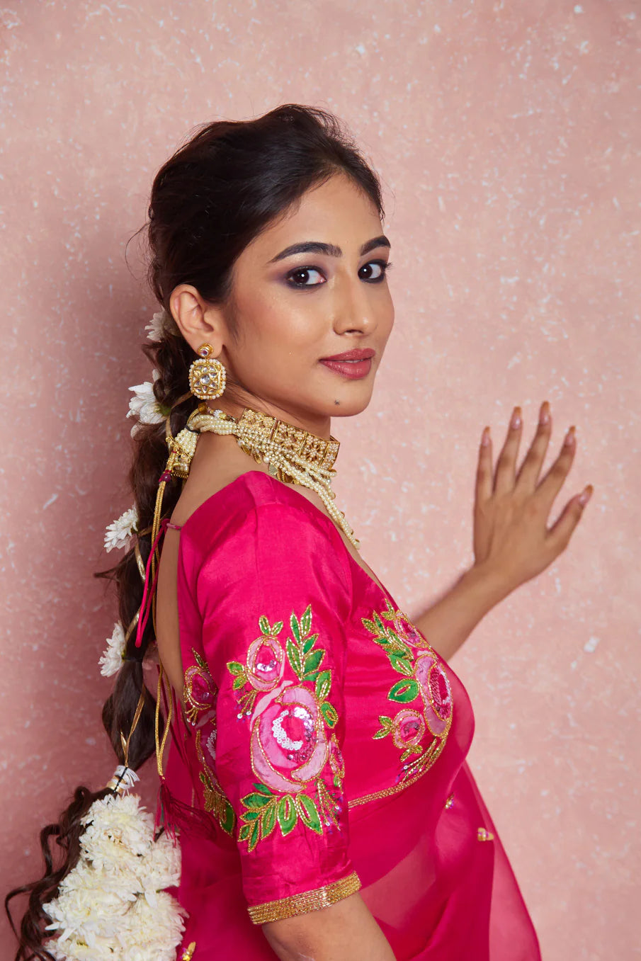 floral motif saree