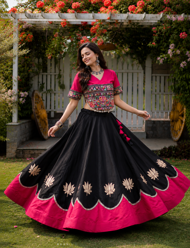 Raas Rang Kutchi Gamthi Navratri Lehenga Set