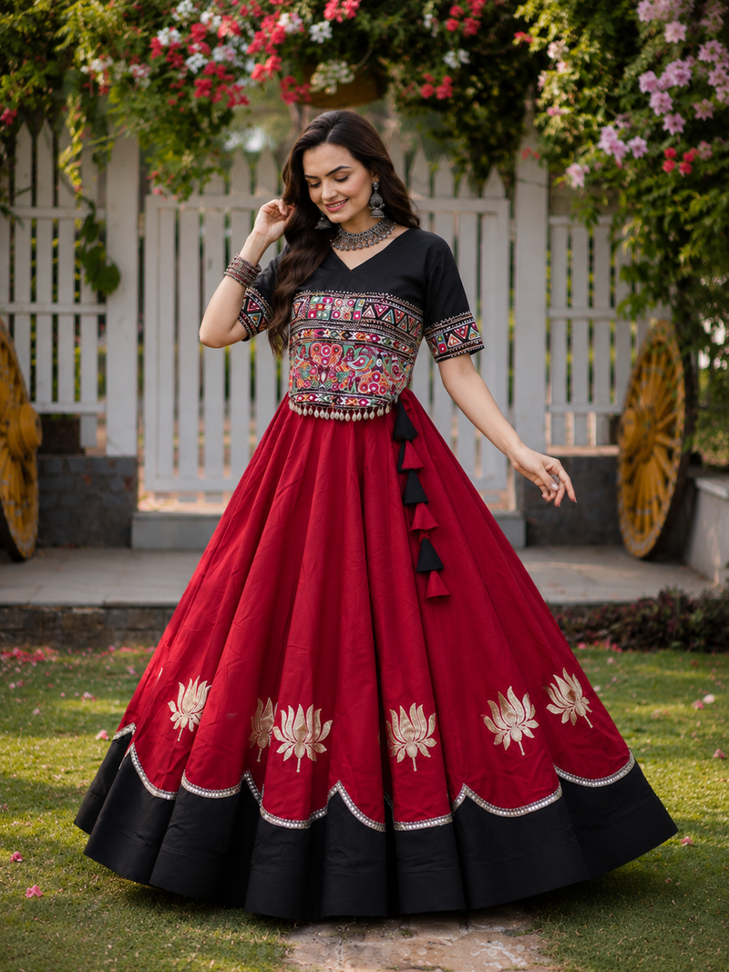 Raas Rang Kutchi Gamthi Navratri Lehenga Set