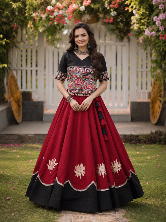 Raas Rang Kutchi Gamthi Navratri Lehenga Set