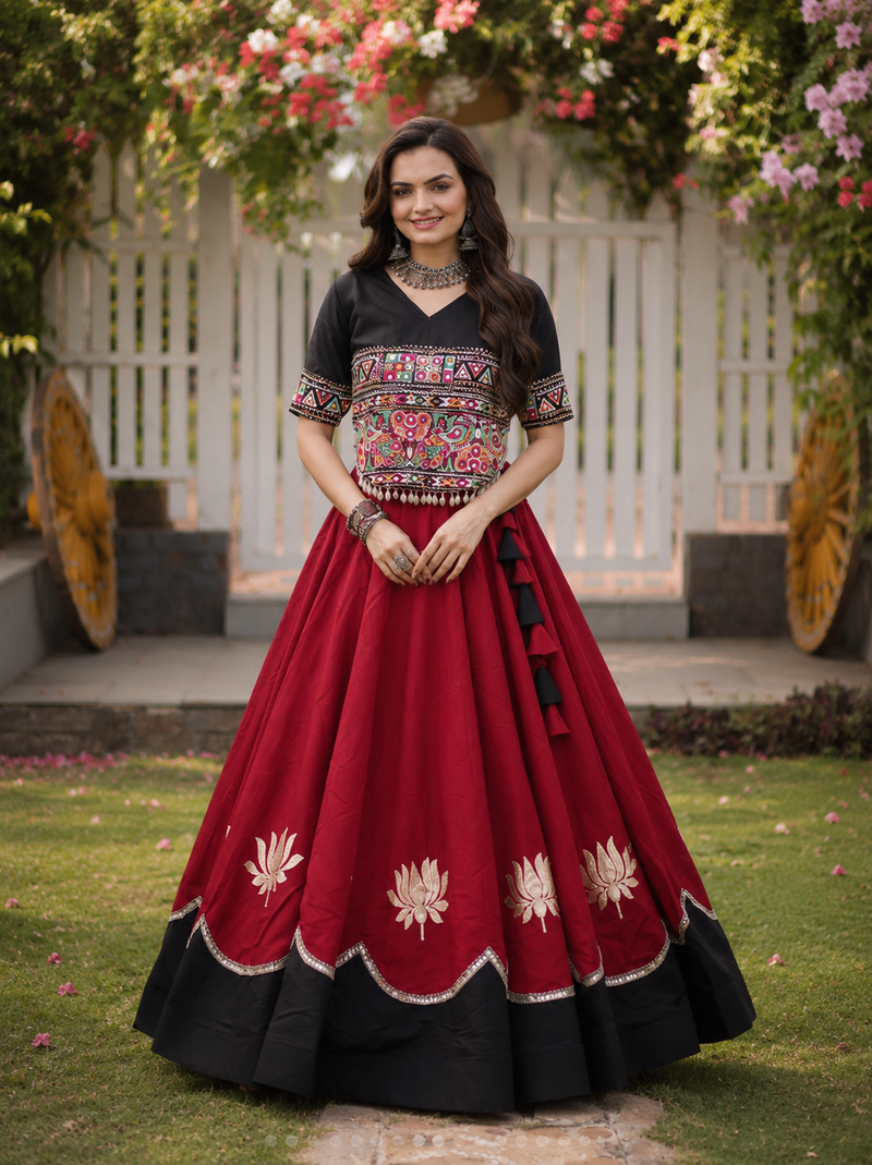 Raas Rang Kutchi Gamthi Navratri Lehenga Set