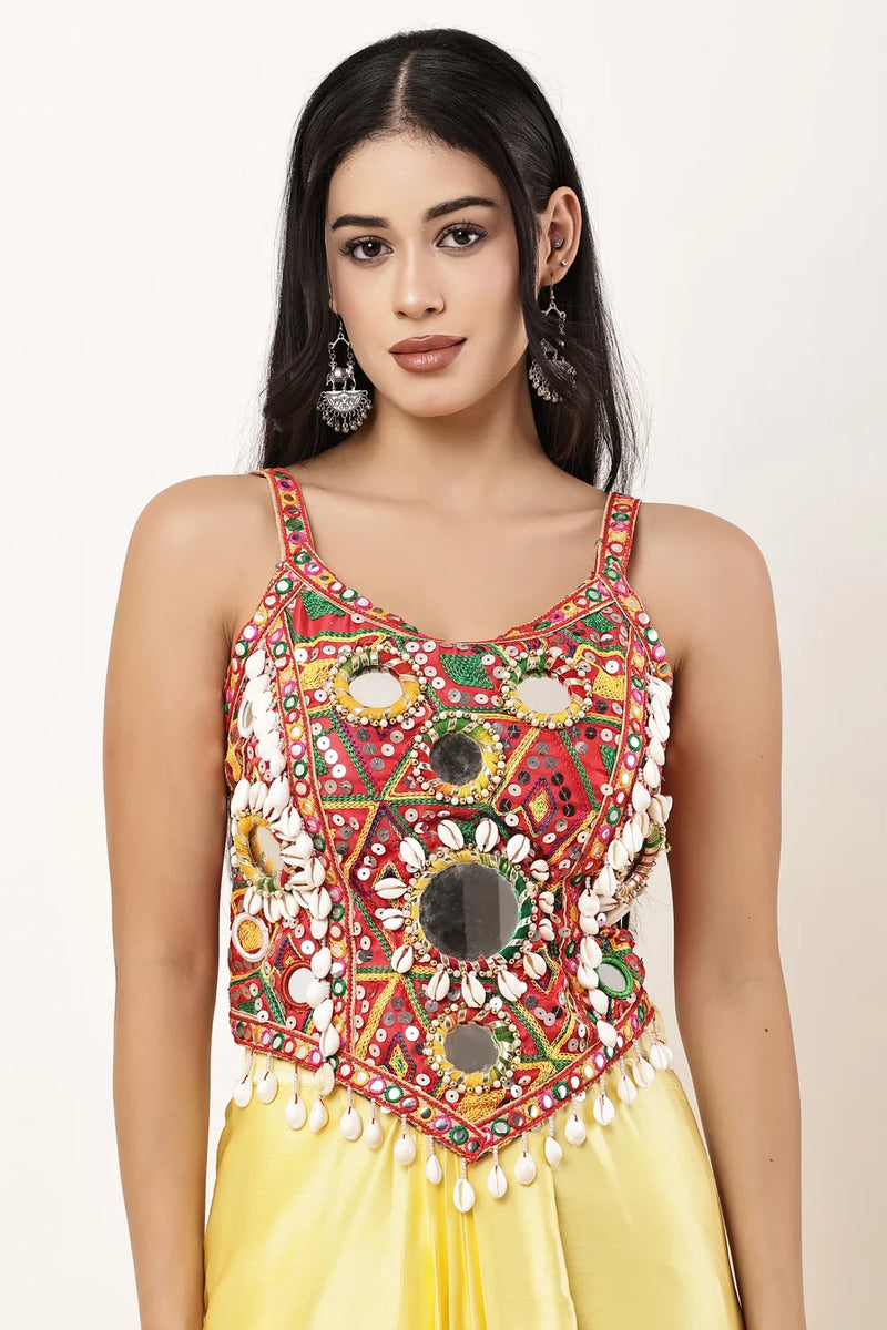 Rajwada Navratri Mirror Work Corset Blouse