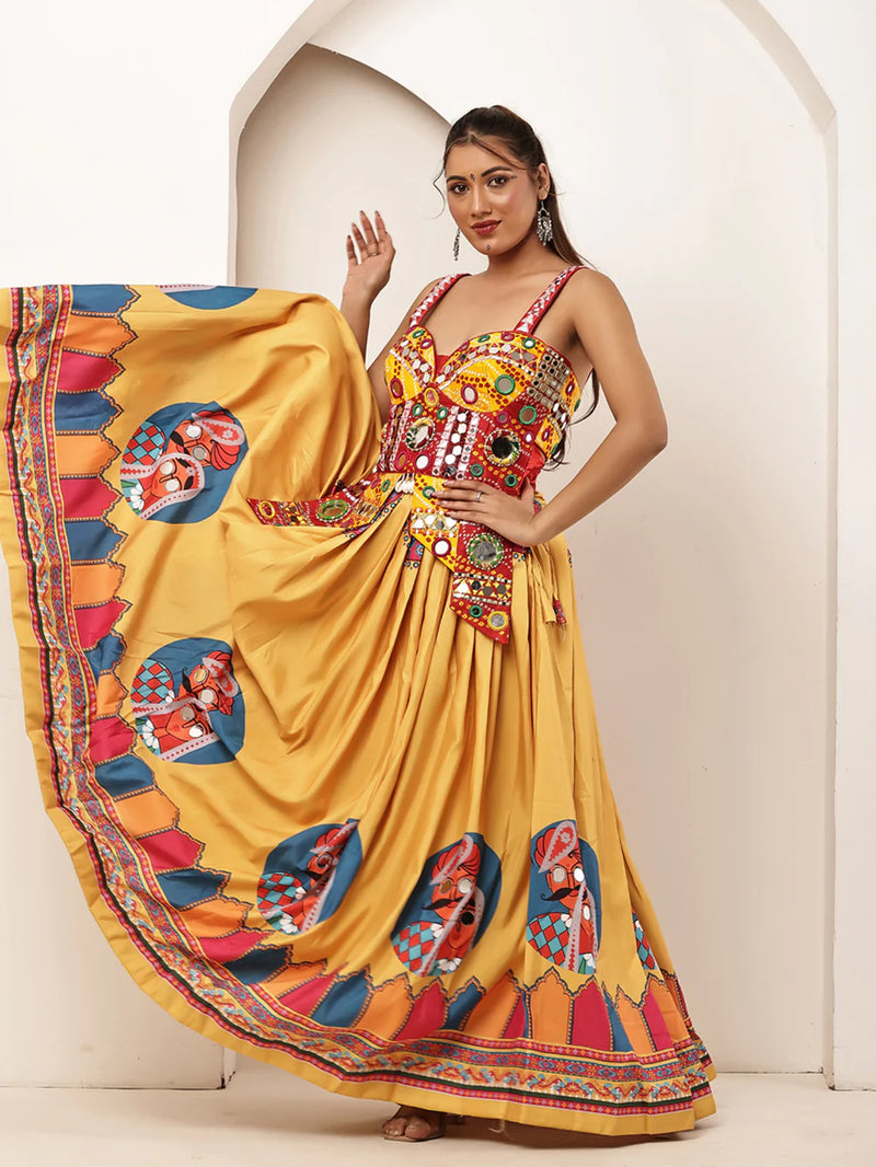 Rajwadi Folk Print skirt