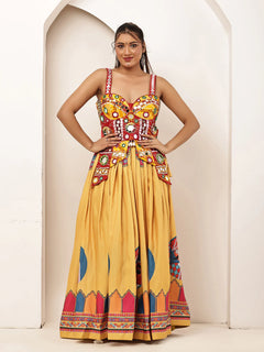 Rajwadi Folk Print skirt