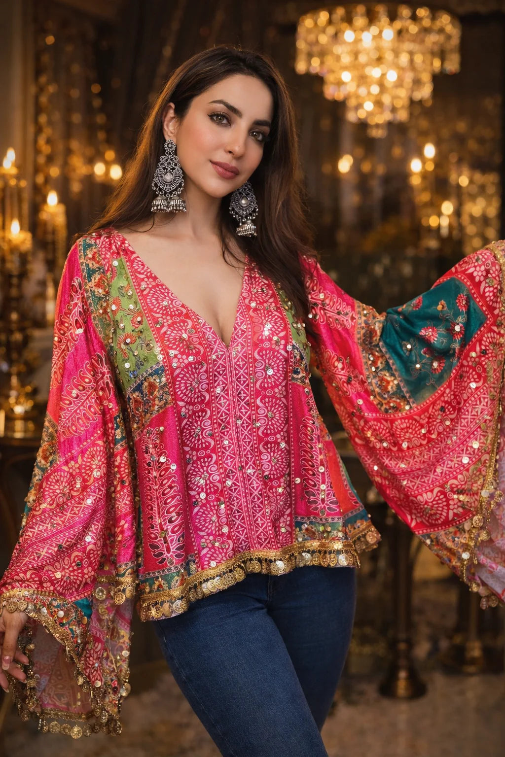 Rangrez Heritage Printed Kaftan Top