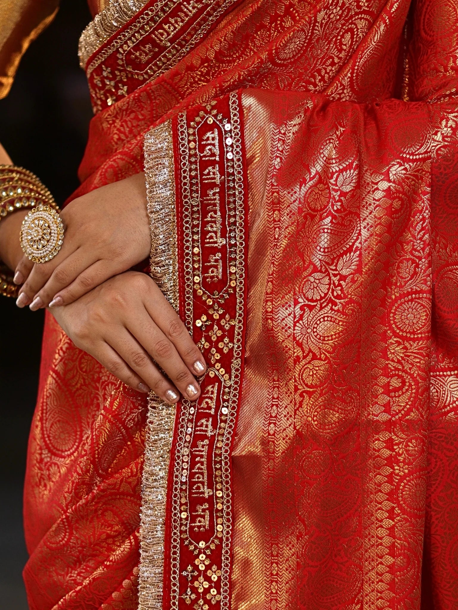 Red Handwoven Semi Silk Lace Saree