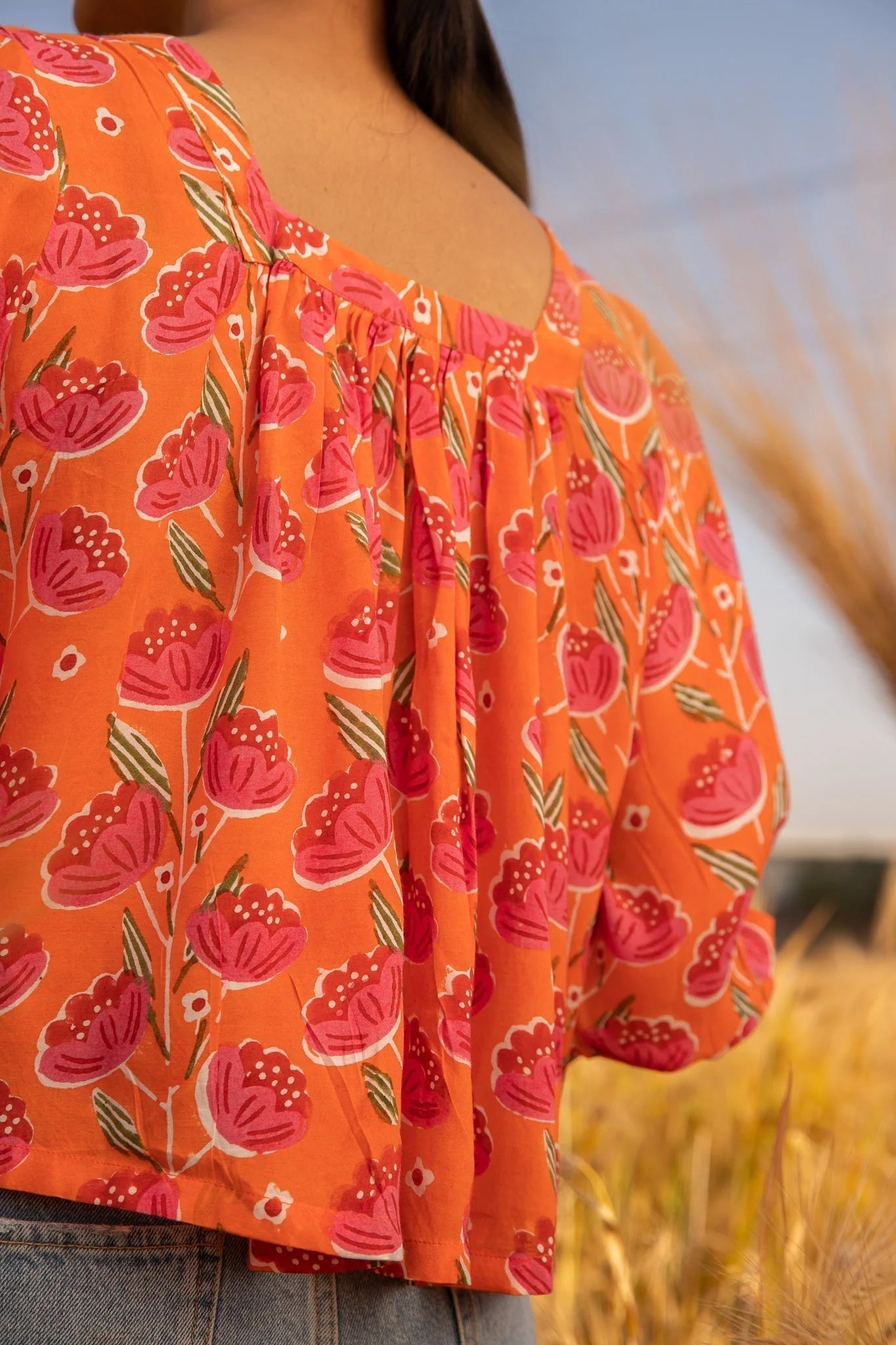 red summer blouse