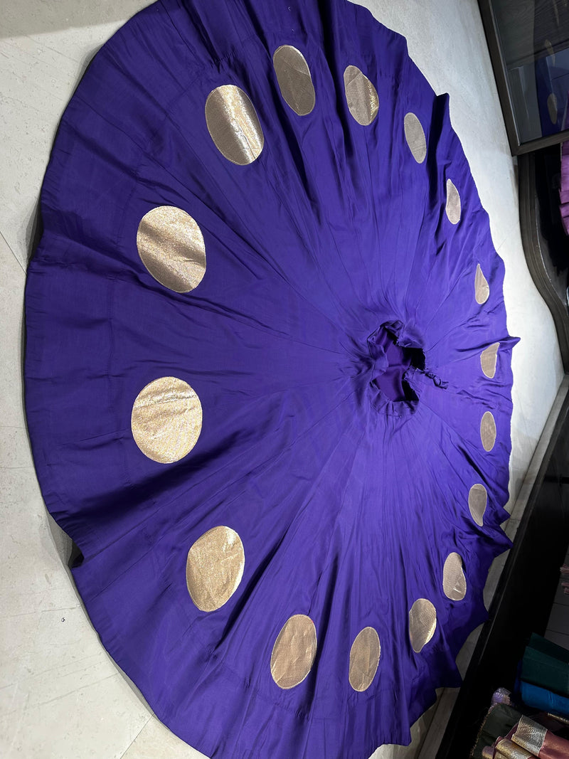 Royal Purple 24 Kali Flared With Gold Butti Skirt
