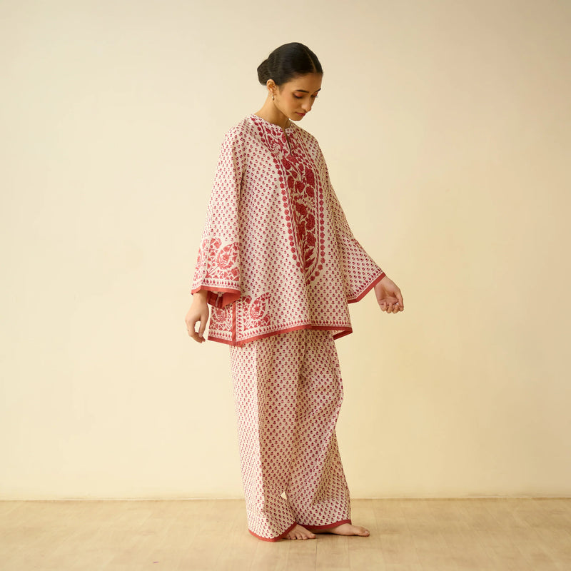 Mulmul Cotton Farsi Set in Jaipur Blue- By Reet Lifestyle
