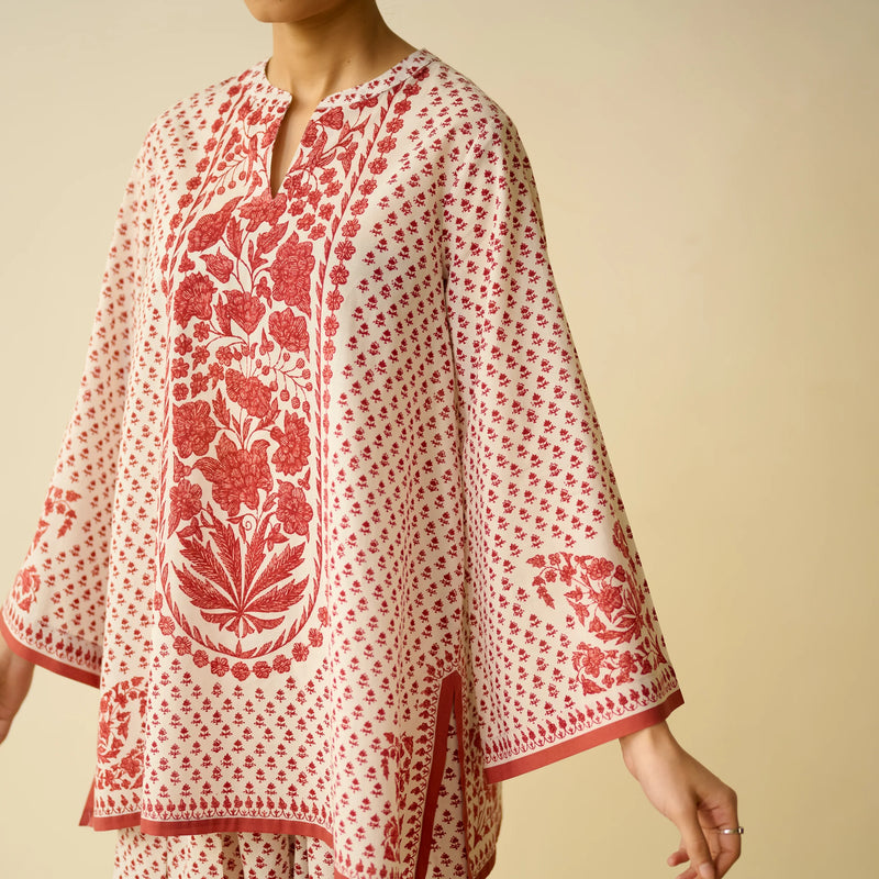 Mulmul Cotton Farsi Set in Jaipur Blue- By Reet Lifestyle