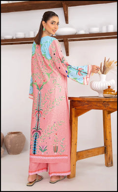 Pink Swiss Cotton 2 Peice Kurta Set for Women