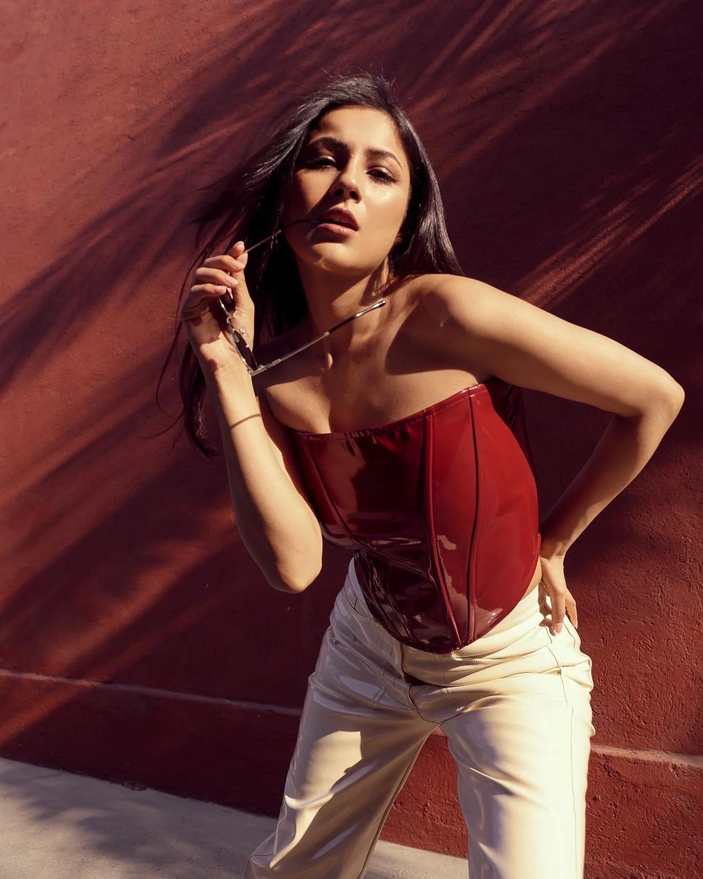 Slim fit red top