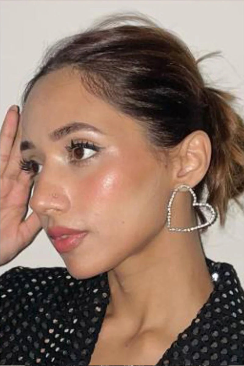 Silver Seed Bead Sweetheart Earrings